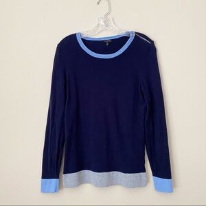 Talbots Zipper Shoulder Color Block Sweater - M